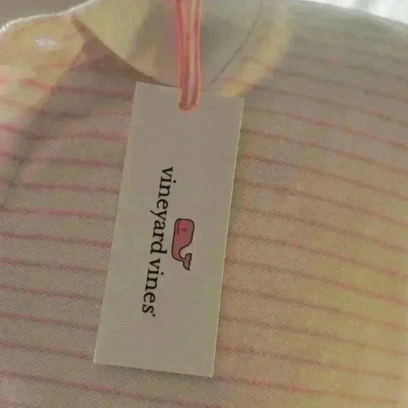 NWT Vineyard Vines Pink Stripe Pique Grow Over Polo sz M NEW! - Picture 6 of 11
